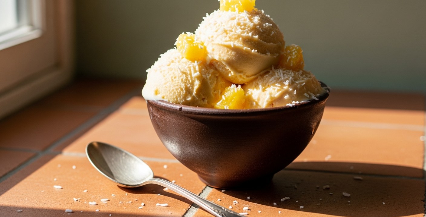 Gelato Piña Colada: ananas, cocco e rum in una miscela che non perdona